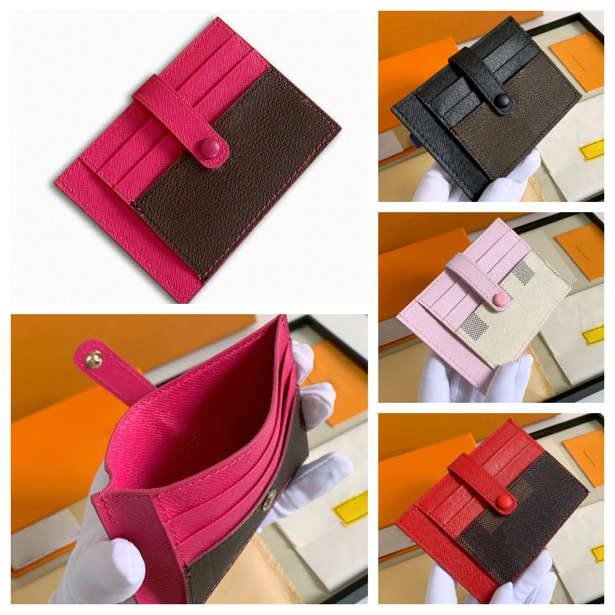 Designer Slim Card Holder Business Card Purse Classic Monogram Card Wallet Mini Compact Wallet Card Case Luxury Multi Slot Card Case Wallet ID Holde