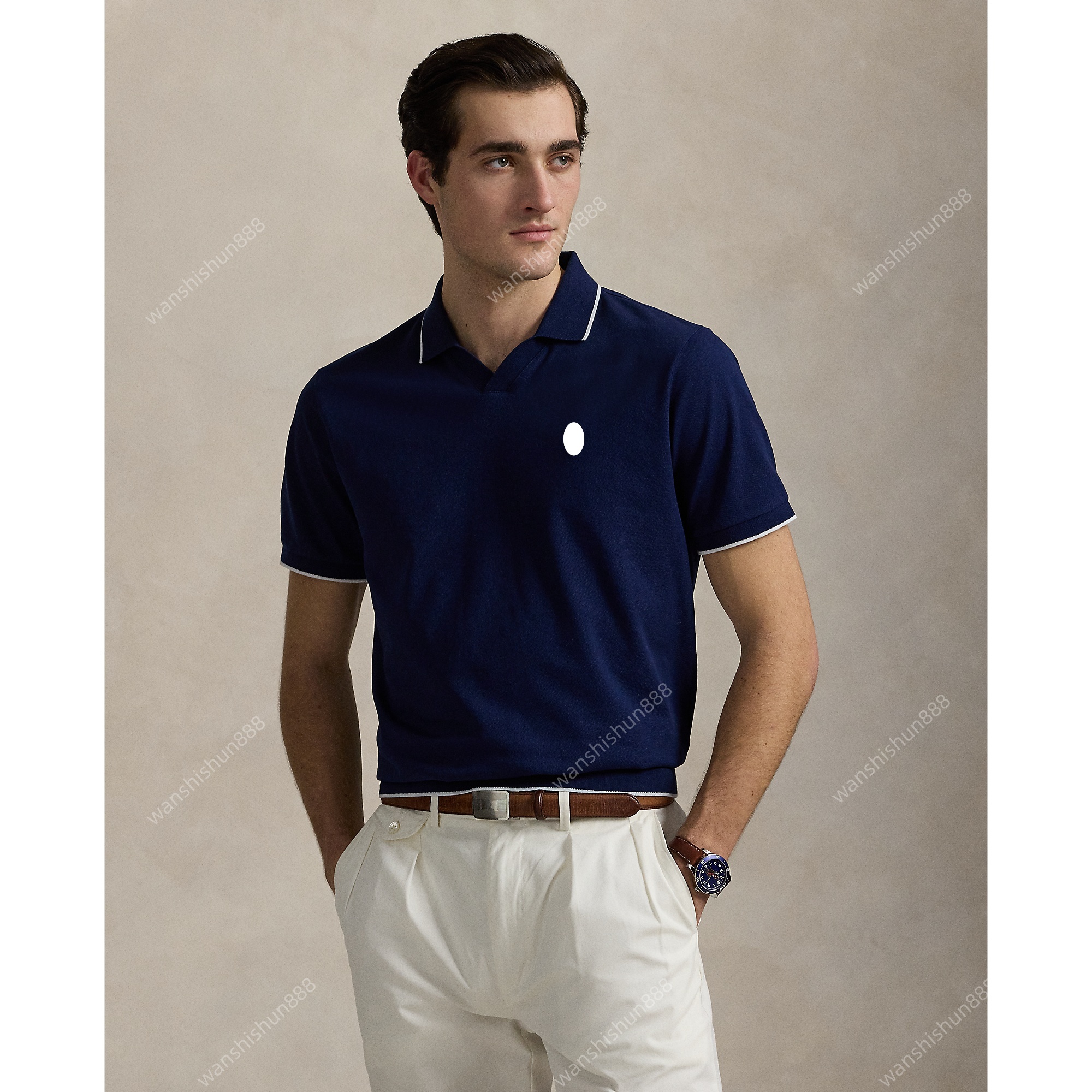 Men T-Shirt Polo Shirt Designer Tee Summer Casual Breathable Short Sleeve High end lapel 100%Cotton Mens T shirts Tees Fashion Embroidery polos Shir