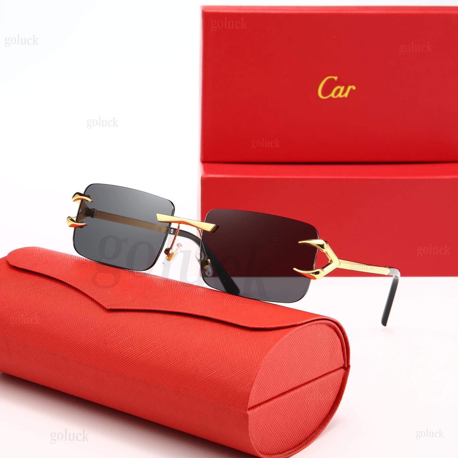 With Box Designer Sunglasses Smoky Gray Gradient Pink Light Brown Lens Gold Tone Metal Frame Luxury Sunglasses UV400 Protection Glare Reduction Wome