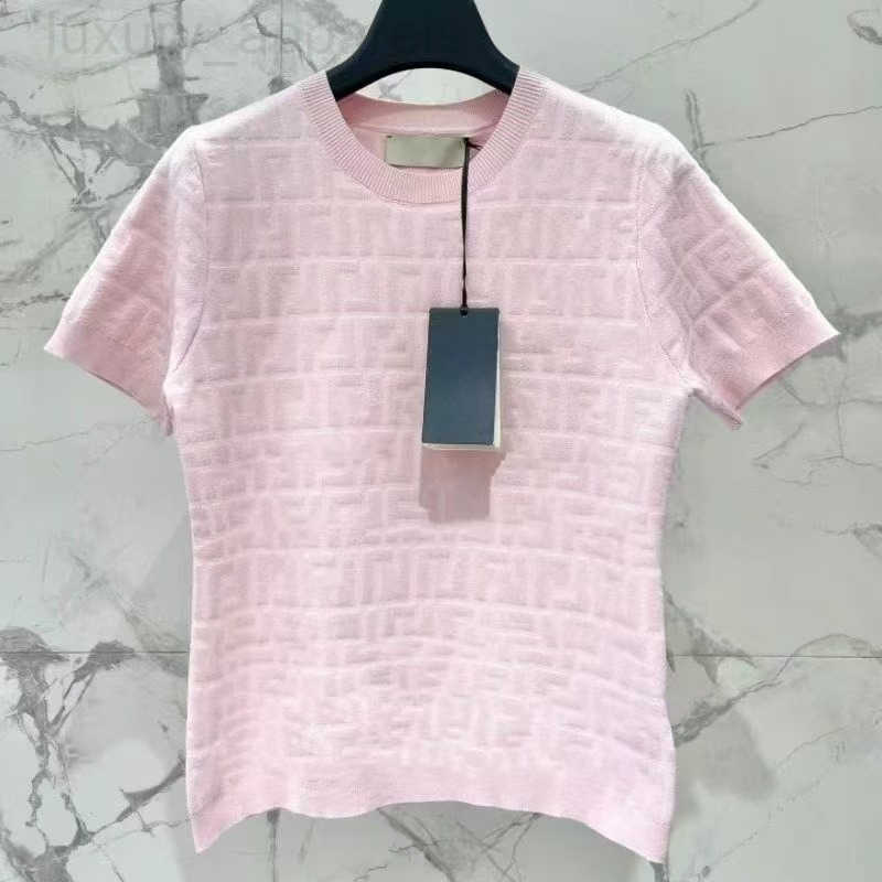 Designer New Style Womens Tees Knitting Shirts Summer Slim Top Tees Womens Luxury Round Neck Solid T Shirt Stretch Pullover Tshirts