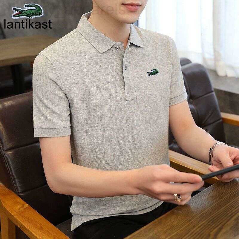 Noble Crocodile Polo Shirt Short Sleeve Summer designer handbag T-Shirt Pure Cotton Turn-Down Collar Loose Fit Extra Large Mens Tee Top