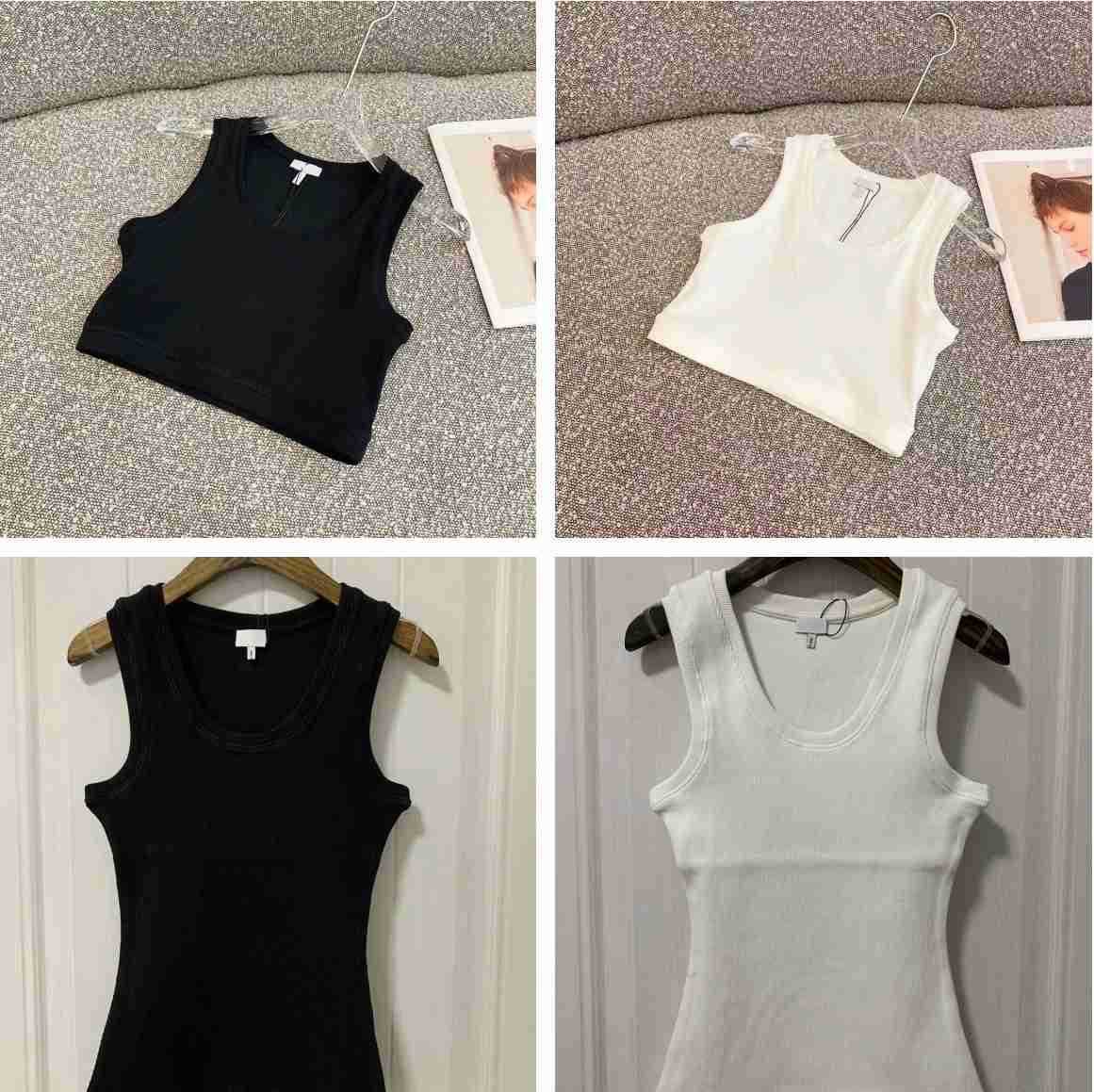 Womens Tanks u0026 Camis Anagram-embroidered cotton-blend tank top Shorts Designer Nylon Yoga Suit O-neck Sleeveless Sports bra Vest Ladies solid El