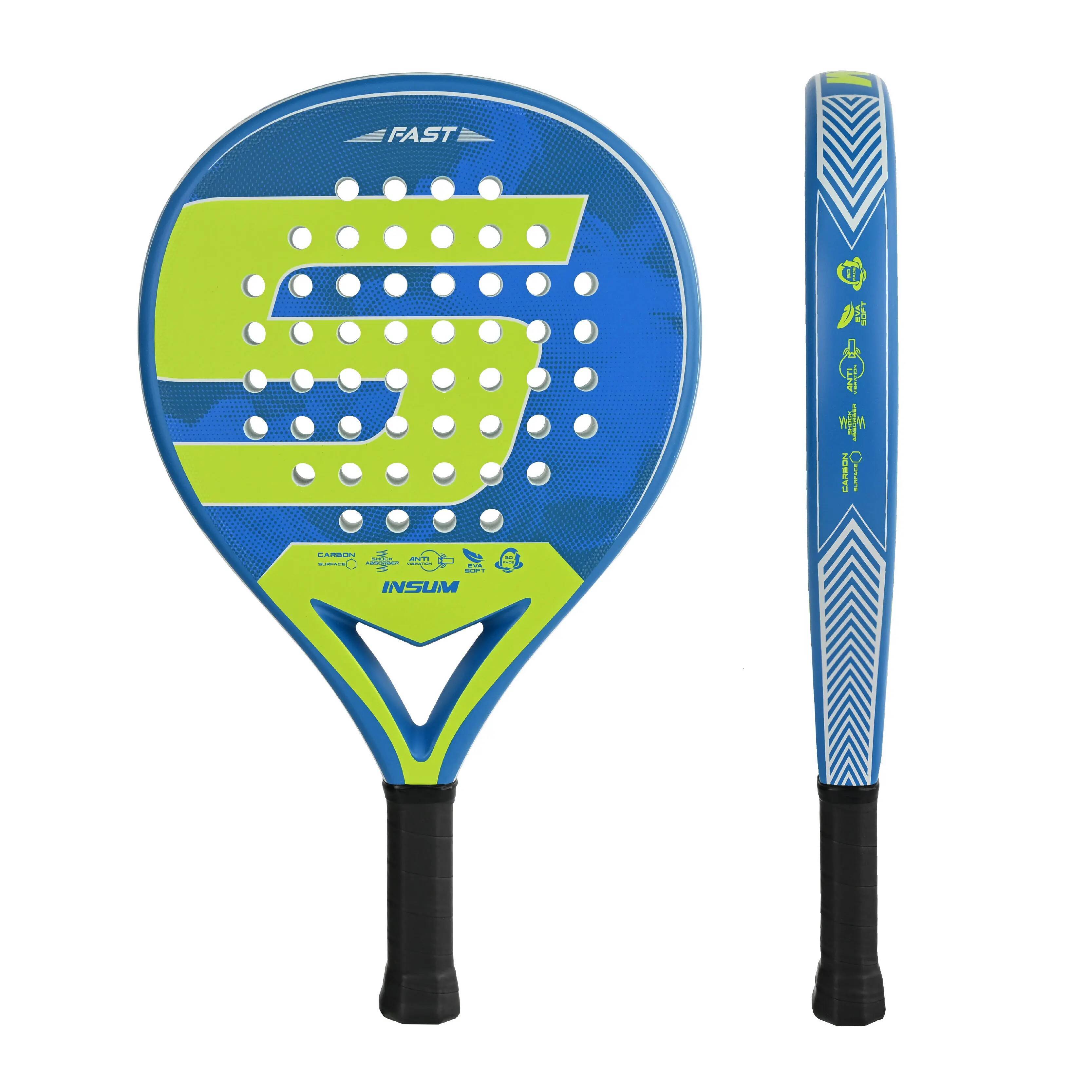2026 New INSUM outdoor Fast Padel Series Carbon Fiber Surface With EVA Memory Flex Foam Core Tennis Racket For Adults And Teenagers J260721 Free Shi