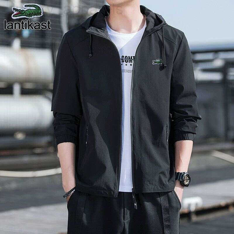 Noble Crocodile Autumn Winter 2025 New Windbreaker Fleece Lined Warm Jacket Mens Korean LANTI KAST Style Trendy designer handbag Slim Fit Coat