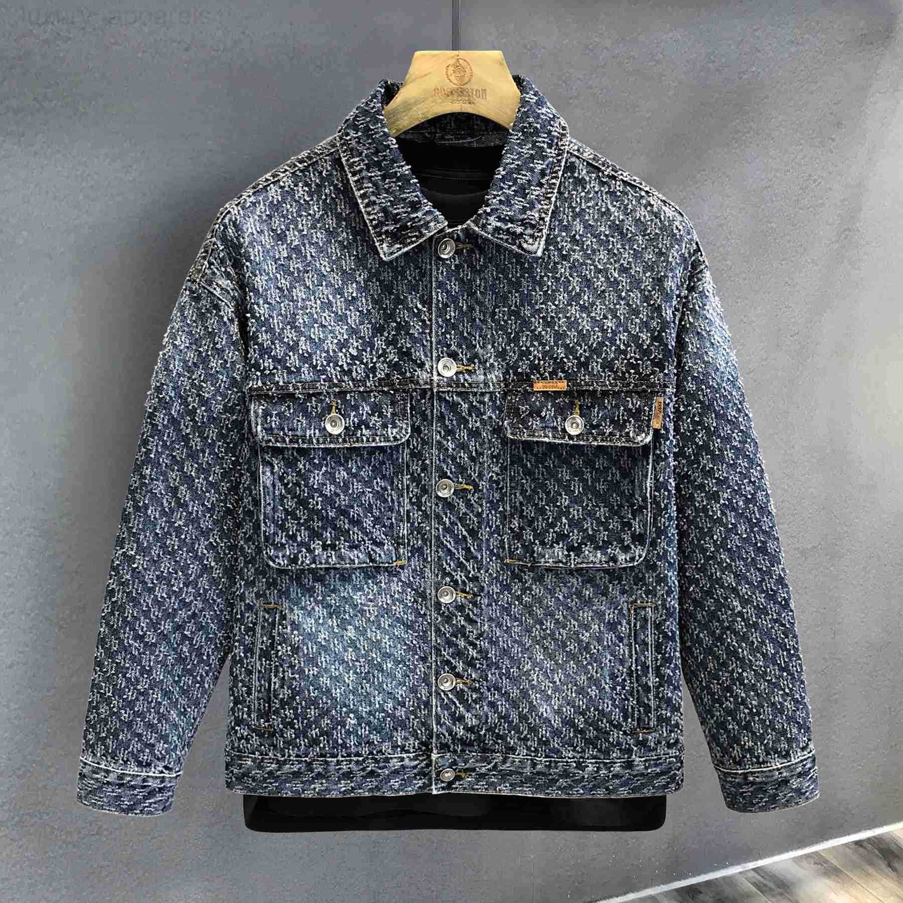Designer Clothes Vibe Cat Paw Fashion Niche High-End Denim Luxury Brand Mens Cool High Street Retro American Style Jacket Trend