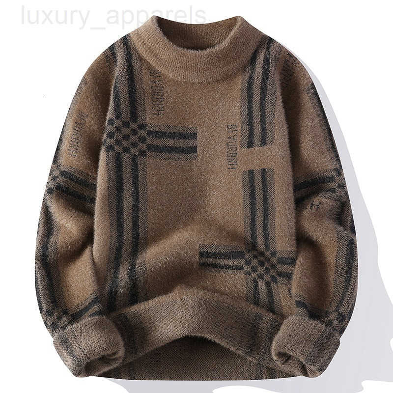 Luxury Brand Designer Clothes Foreign Trade Hot Item Autumn Winter New Half Turtleneck Sweater Thickened Pullover Trendy Men Knitted Top