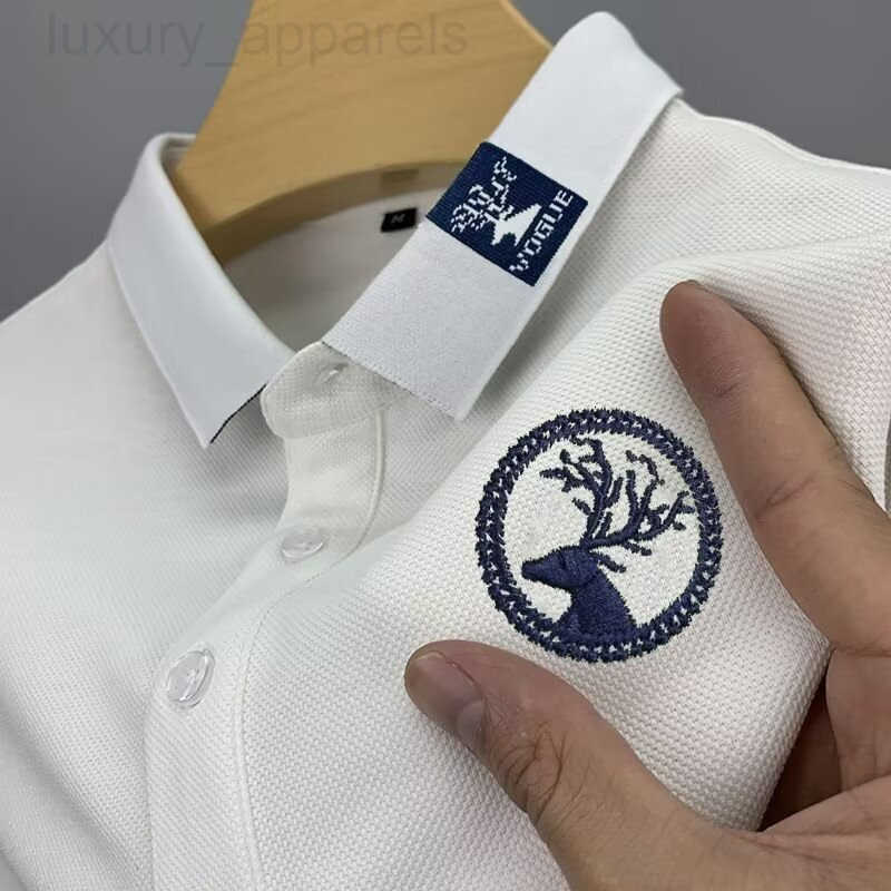 Brand Designer Clothes POLO Mens T-Shirt Short Casual Light Luxury Business Summer New Turn-Down Collar Embroidered Top Sleeve Dad Style