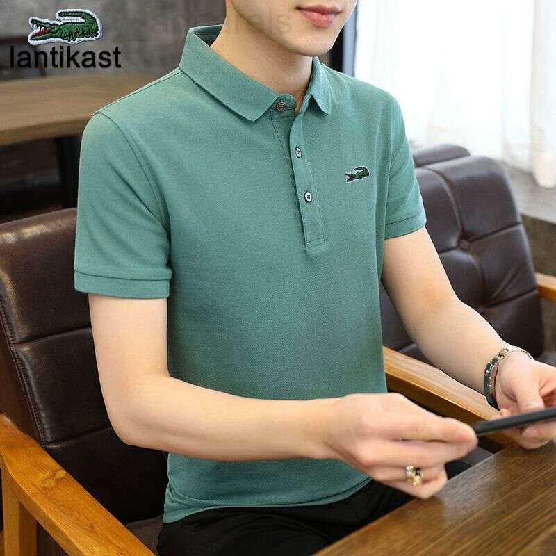 Noble Crocodile Polo Shirt Mens Summer Short Sleeve Cotton T-Shirt Turn-down designer handbag Collar Loose Fit Plus Size Top Business Trendy