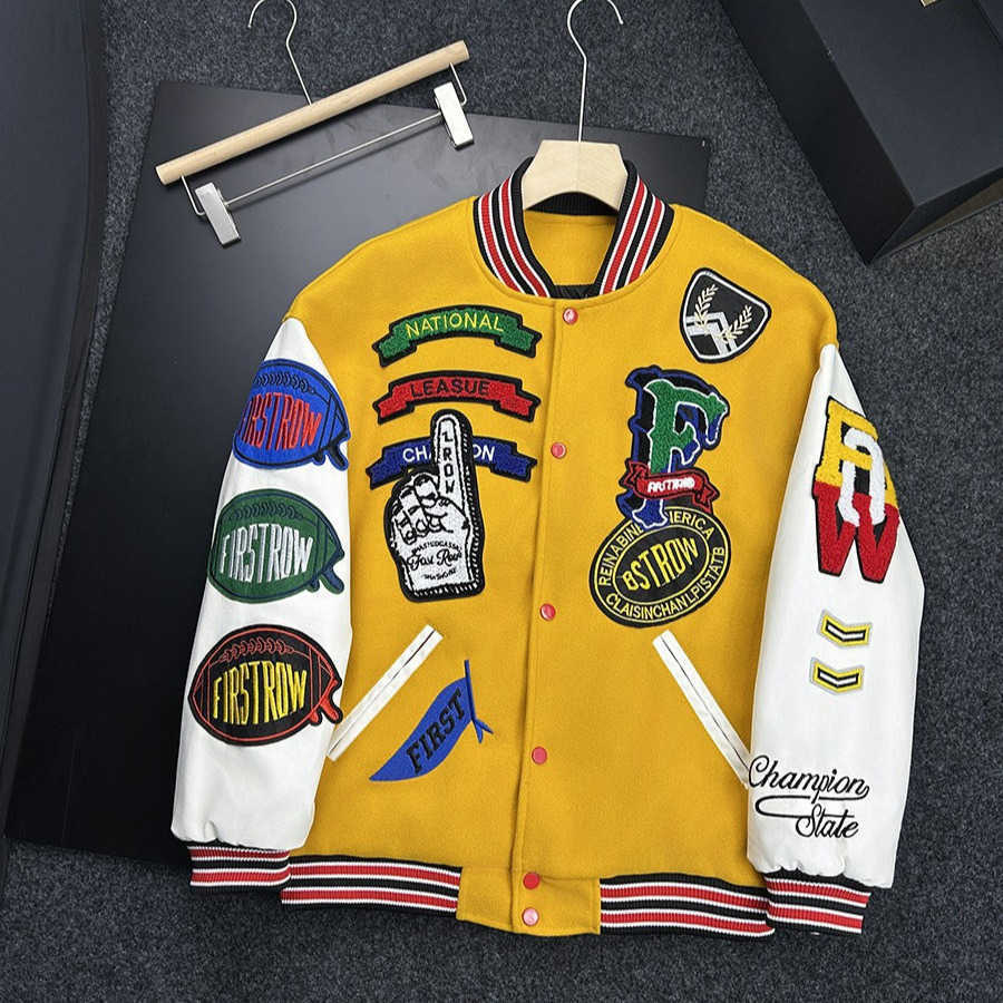 Luxury Brand Designer Clothes Patchwork Color-Block Baseball Jacket Unisex Spring Autumn American Retro Trendy Loose Coat 3D Digital Print