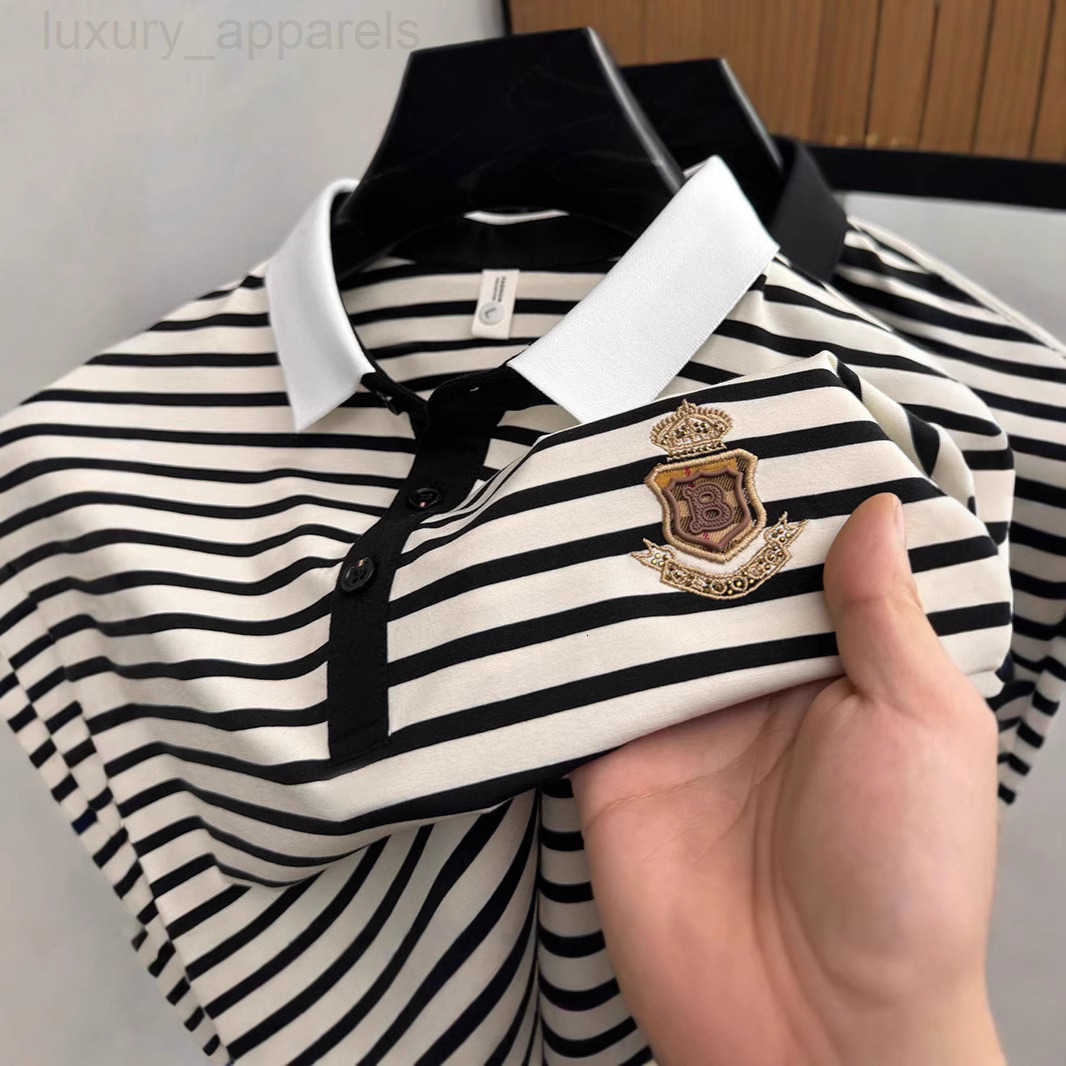 Designer Clothes Striped Polo Shirt Mens T-Shirt 2025 Summer New Luxury Brand Thin Embroidered Fashion Casual Turn-Down Collar Short Sleeve Wholes
