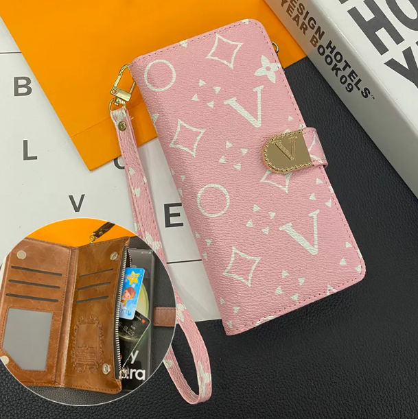 For iPhone 17 Pro Max Leather Flip Phone Cases iPhone 16 Plus 15 Pro 14 Pro 13 12 11 Designer Wallet Credit Card Slot Samsung Galaxy S26 Ultra S25 P
