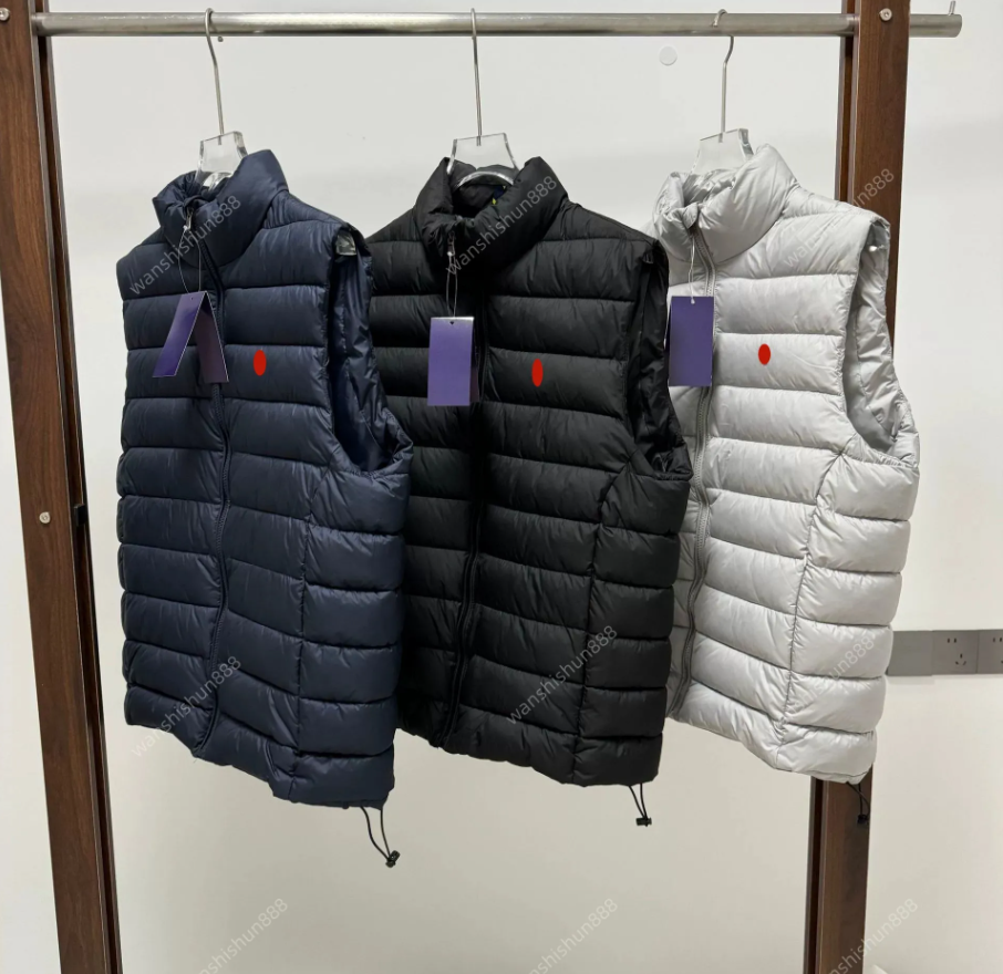 Men Polo Puffer Vest Waistcoat Designer Down Vests Unisex Couple Bodywarmer Womens Jacket Sleeveless Outdoor coat Warm Thick Outwear Clothing Gilet
