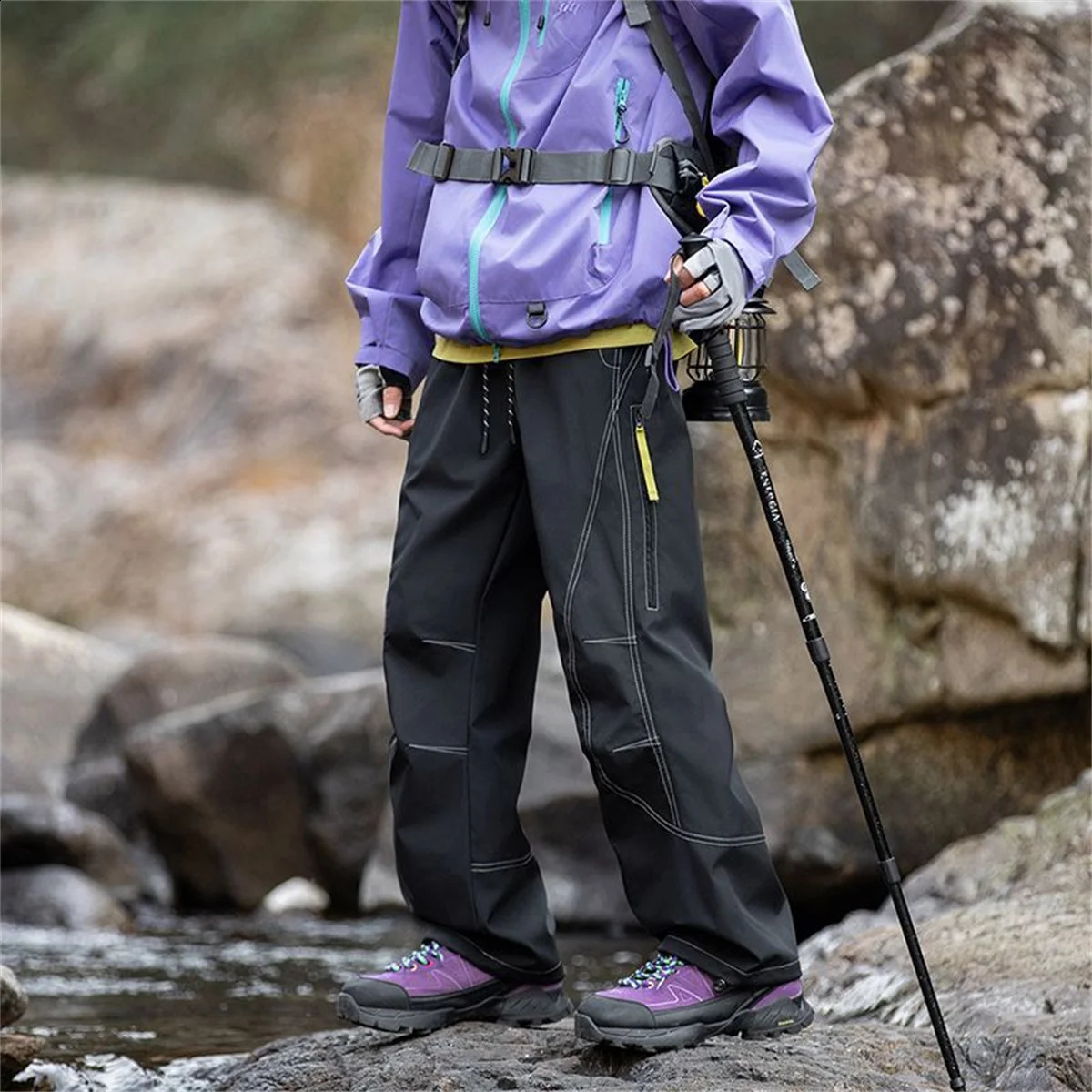 Summer Hiking Pant Autumn Outdoor Sports Waterproof Paratrooper Pants Elastic Waist Camping Trousers Solid Cycling Fishing Pants 260721