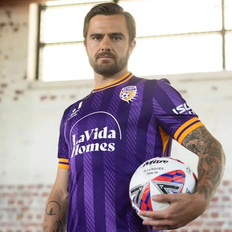 Men's T Shirts Perth Glory Summer 25-26 Season Home And Away 3D Printed T-shirt Comfortable Breathable Outdoor Sports Top