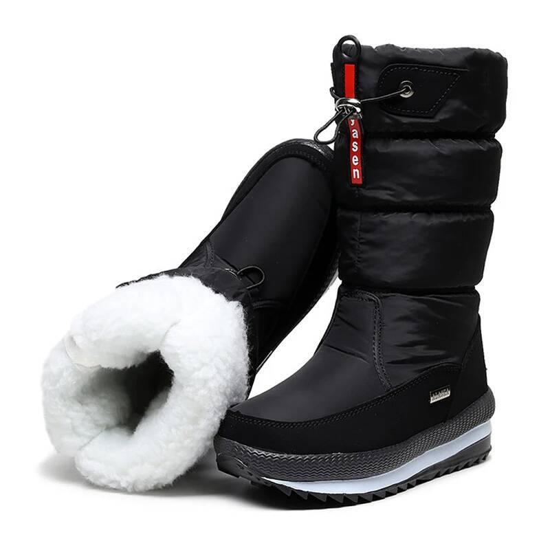 Snow Platform Thick Plush Waterproof Non-slip Boots Fashion Women Winter Shoes top quality Warm Fur Botas mujer