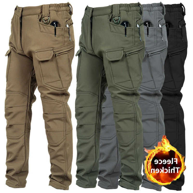 Mens Winter Pants Water Resistant Fce Lined Snowboard Softshell Tactical Pants with Multi-Pockets Outdoor Work Pants L26722 S260924X6UG