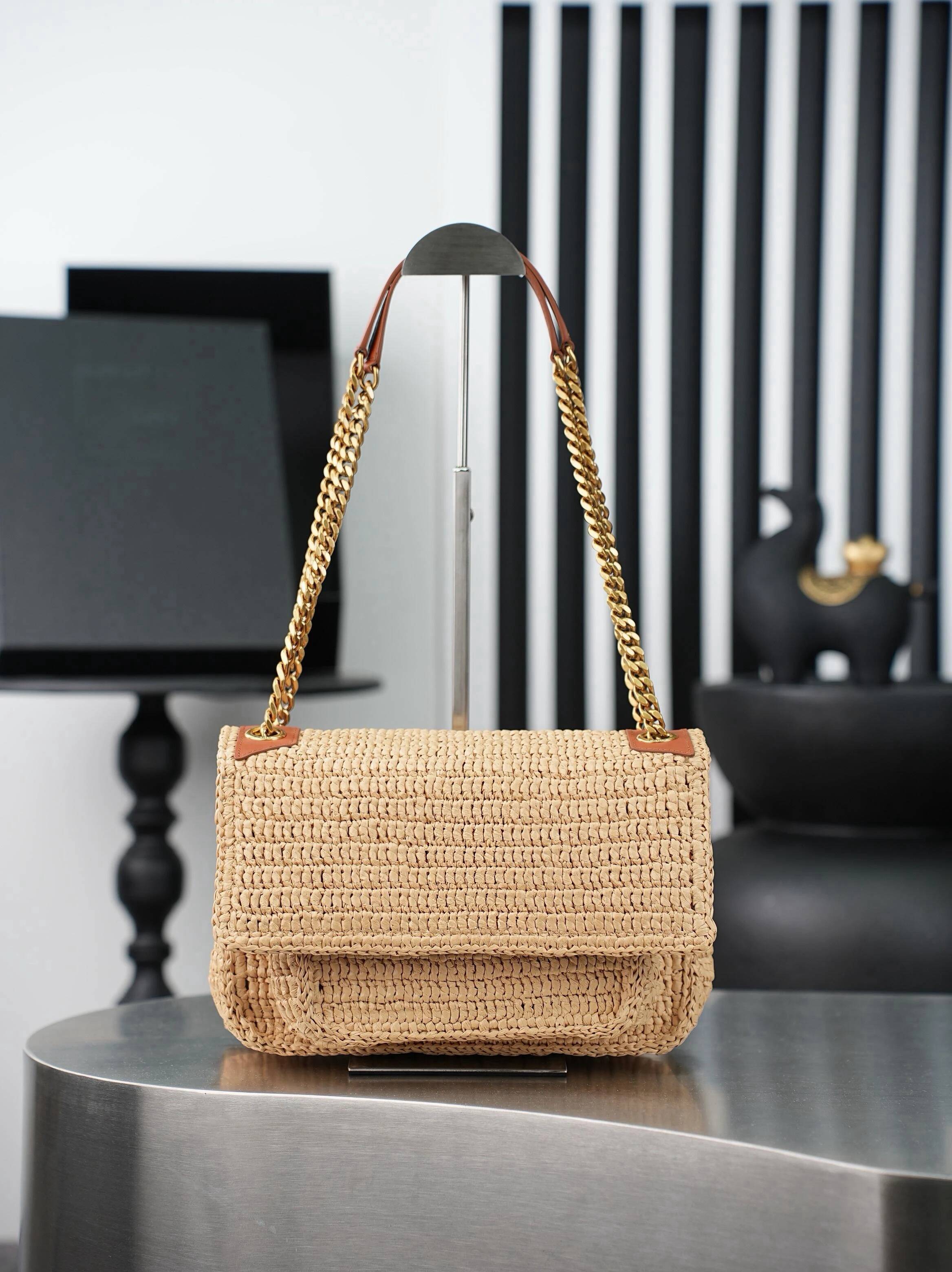 Designer Brand Women Luxury Handbag Genuine Straw Summer Ladies Shoulder Bag Crossbody Bags