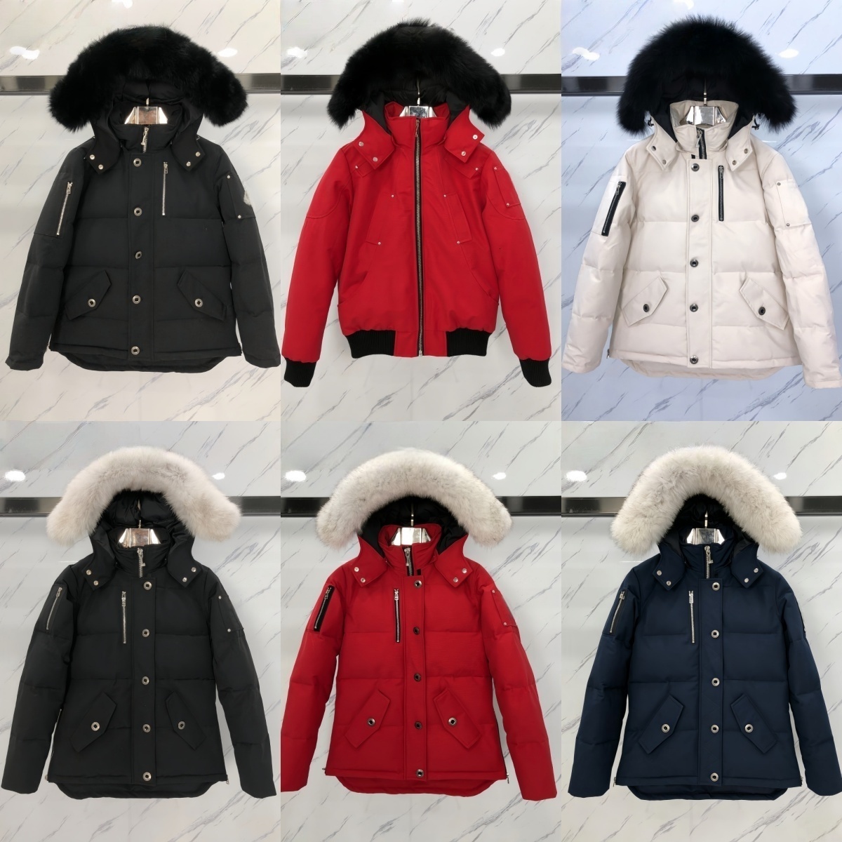 Doudoune en duvet d'oie hommes épaissis manteau de designer pour hommes vestes de cheveux de loup femmes cardigan bouffant jacke marque doudoune