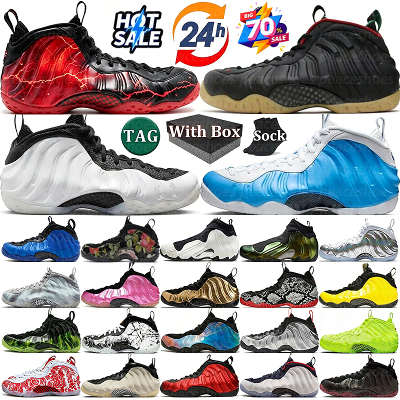 With Box Top Designer foamposits Mens Basketball Shoes Galaxy Royal Metallic Red Anthracite Black Volt Chrome White ParaNorman Men Trainers Casual S