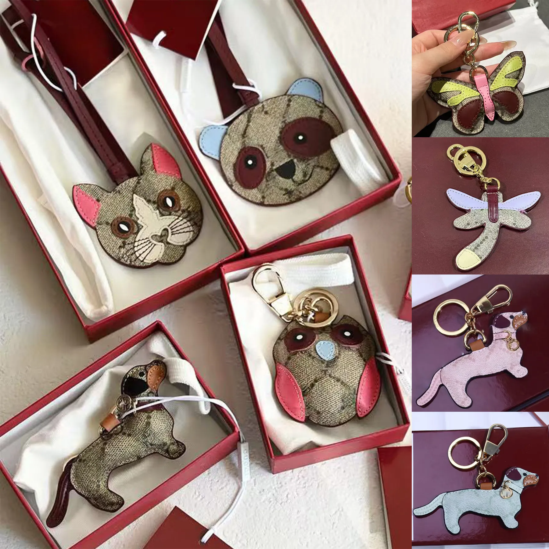 Charm Designer Dog Owl Butterfly Keychains Keyring Woman Mans Luxury Animal Bag Gold Toned Classic Charms Car Accessories High Quality With Box 95