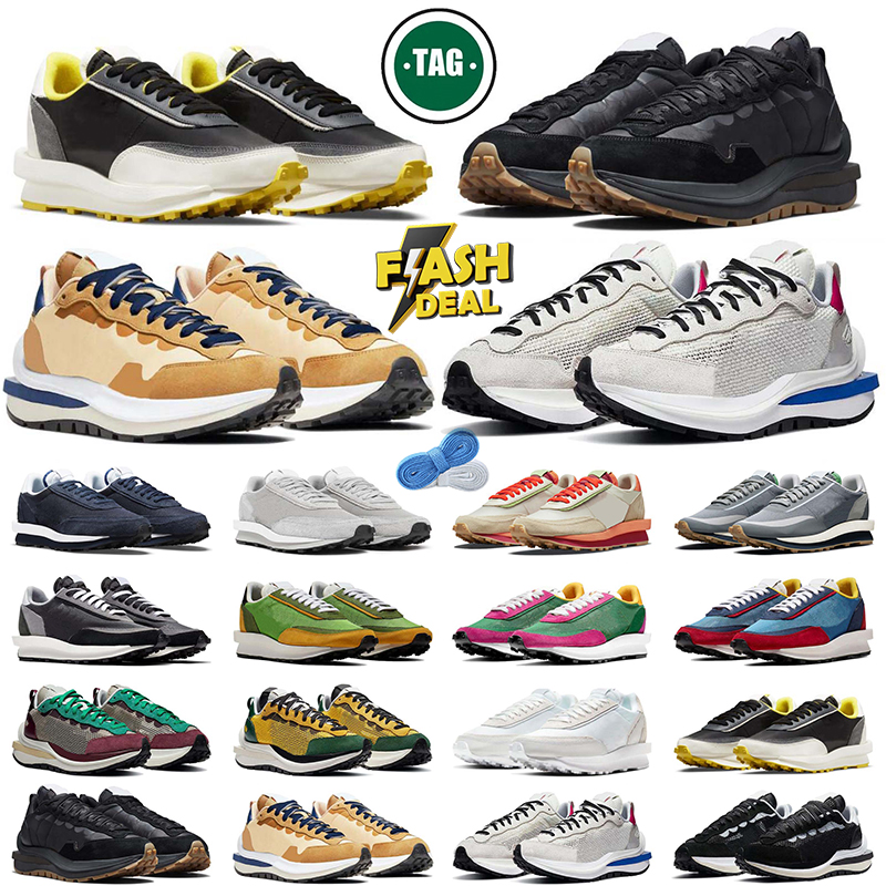 designer shoe Casual Shoes SACAI Waffles Sail nylon White Gum Black Bright Citron Fragment Grey Varsity Blue Leather Dark Iris Court Purple Sakai Sn