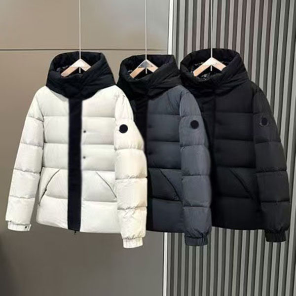 2026 New Winter Black Jedi Down Jacket for Men - Warm and Comfortable Couple's Short Sleeve Down Coat for Both Men and Women with Matching Hood