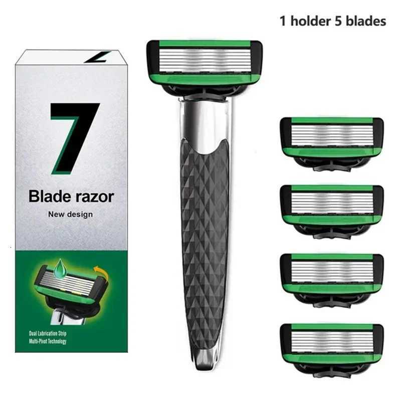 New Manual Razor For Men 7-Layer Blade Shaving Knife Stainless Steel Blades No Skin Damage Old Style Blades Shaver X260722