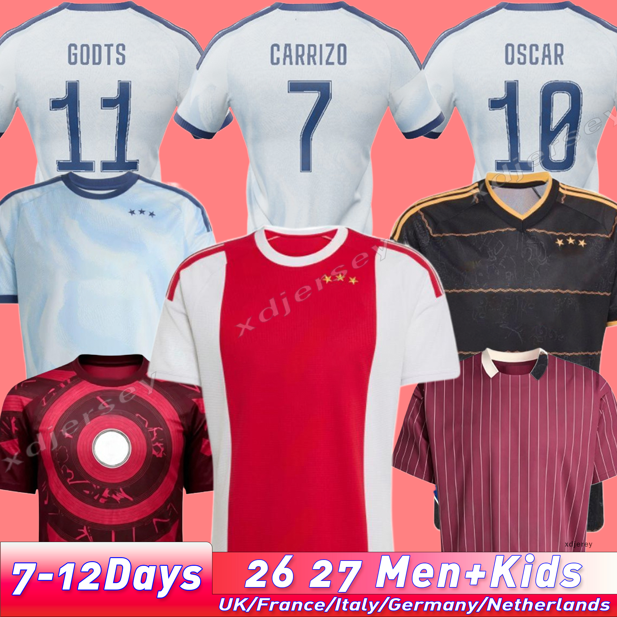 26 27 125e anniversaire Maillots de football Kit enfants 2026 2027 Chemises de football AKPOM Co styles de marque TAYLOR CRUYFF Bob Marley pierre