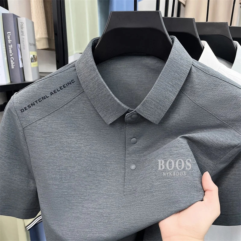 Mens Fashion Original Print Polo Shirt Solid Color ner Lapel Short Sleeved TShirt Casual Comfort Versatile Wear 260721