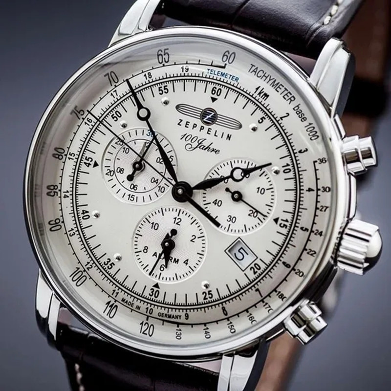 Bande de cuir pour hommes Mode Luxe Zeppelin Dirigeable Business Casual Hommes Montres