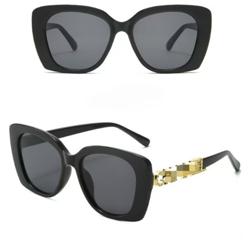classic Square sunglasses women designer Oversized Cat Eye Sunglasses Women Rhinestone vintage retro glossy black frame woman sunglasses sonnenbrill