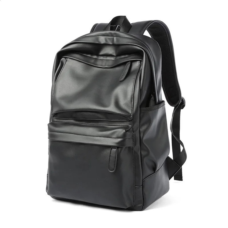 Men Backpack Pu Leather Fashion Waterproof Travel Bag Casual 14 inch laptop backpack 260721