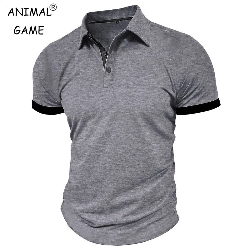 Summer Mens Short Sleeve Polo Shirt Lapel Oversize Solid Color T Shirts Breathable Streetwear Sport Activities Man 260721