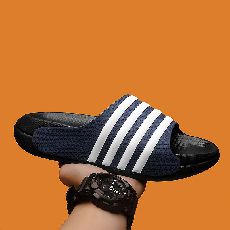 2026 new hot selling striped neutral thick soft bottom ecological cool non sliding wear resistant indoor and outdoor leisure slippers