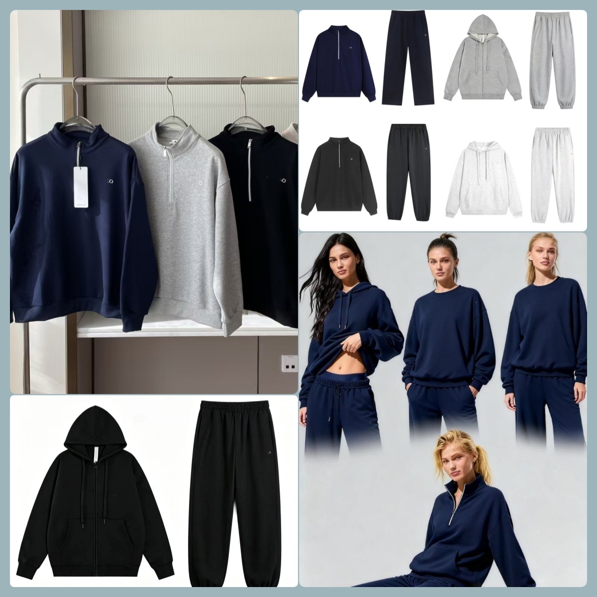 Unisex 10A Zipper Hoodie Jacket Two Piece Set Basic Comfort Athletic Lounge Matching Sweatshirt Pants Set For Men Women Casual Daily Tracksuit Ou