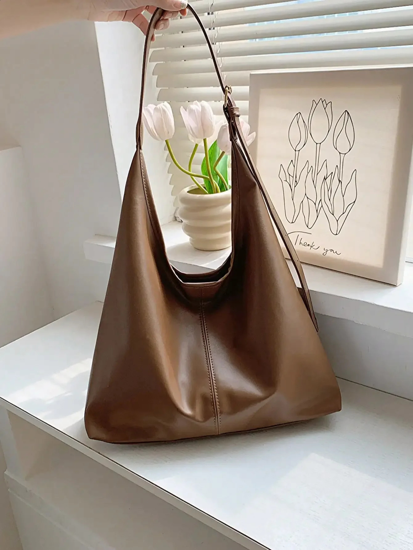 Solid Color Multifunctional Womens Shoulder Large Capacity Crossbody Tote Casual Work Bag 260721