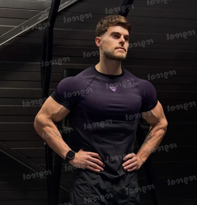 26 GYM sharkes set mens Training Long-Sleeve Men's Hooded Base Shirt ONYX5.0 Onyx High-Elasticity Cycling Fitness GYM sharkes mens set short T-