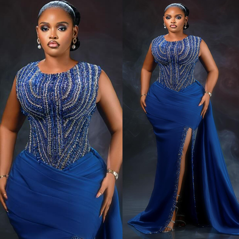 Plus Size Royal Blue Mermaid Prom Dress 2027 Evening Dresses