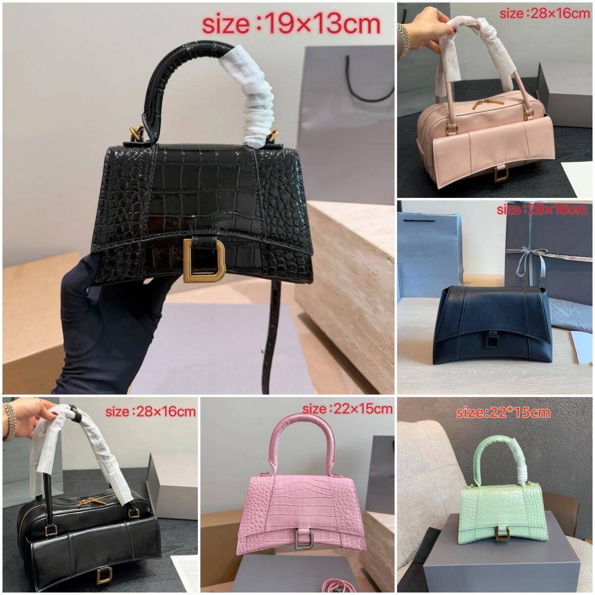Designer hourglass made of cowhide high quality hardware accessories under the arm crush crocodile attpern handbag crossbody bag 10A