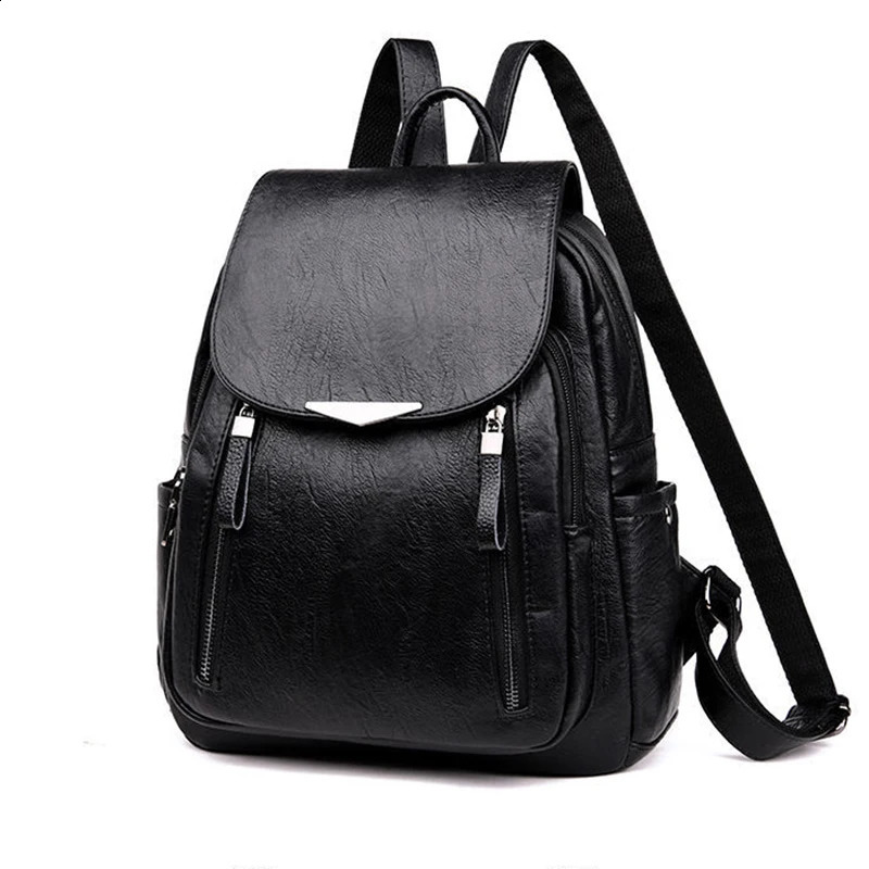 Womens Backpack Travel Large Backpack PU Leather Handbag Schoolbag For Girls Female Shoulder Back mochila 260721