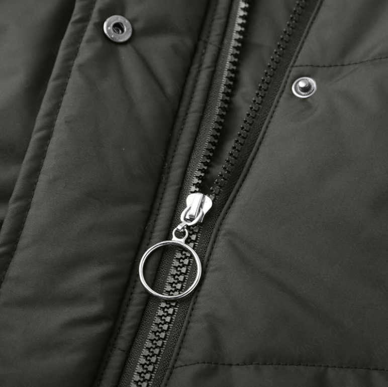 2025 Autumn/Winter New Womens Solid Color Waterproof Long Sleeve Hooded Fashion Cotton Coat L26723