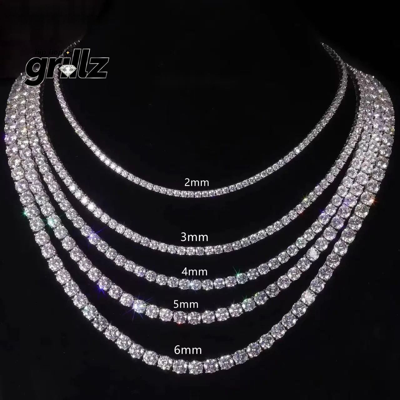Pass Diamond Tester with GRA 925 Silver Ice Out Necklace Vvs D Color Moissanite Tennis Chain for Men