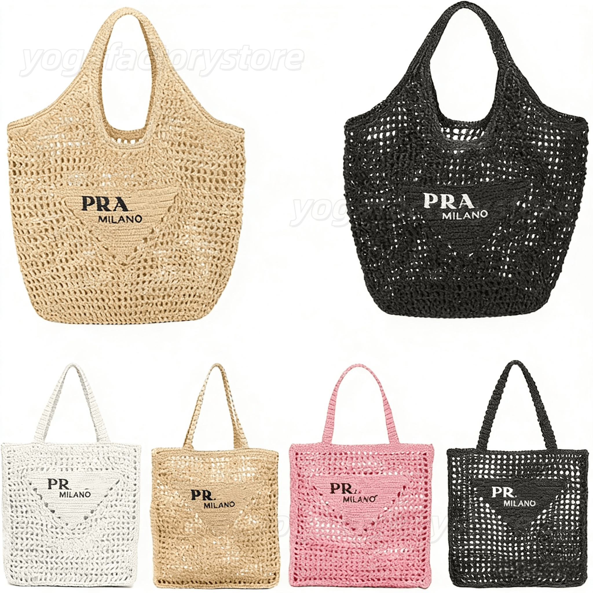Tote Bag Woven Beach Bag Tote Lightweight Large Capacity Handbag Stylish Luxury Bag Shopping Bag Multiple Styles of Hot-Selling Bags Dopamine Color