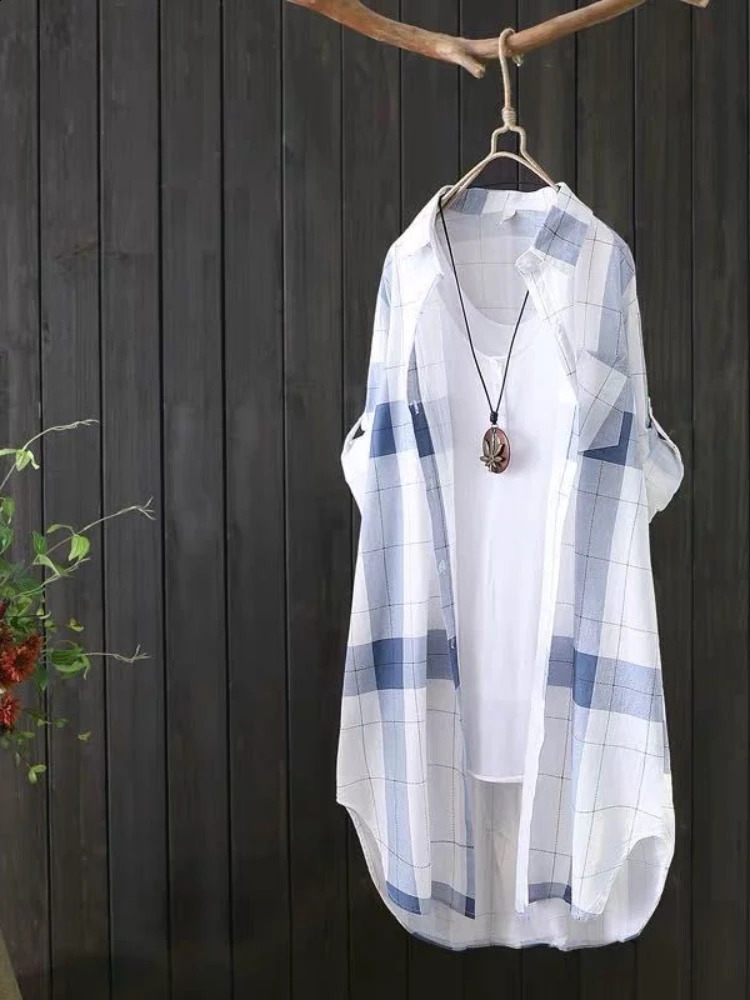 Print Letter Medium Long Blouses Loose Shirts Female Summer Beach Sunscreen Women Tops Casual Street Style 260713BANJIA