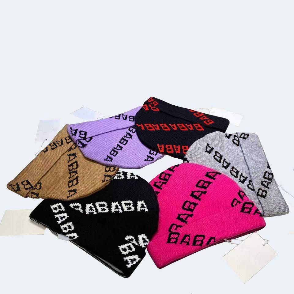 designer beanie hat classic wool hat tricolor striped skull cap bonnet women men Thick Wool Embroidery Hat autumn and winter warm hat mutze High qua
