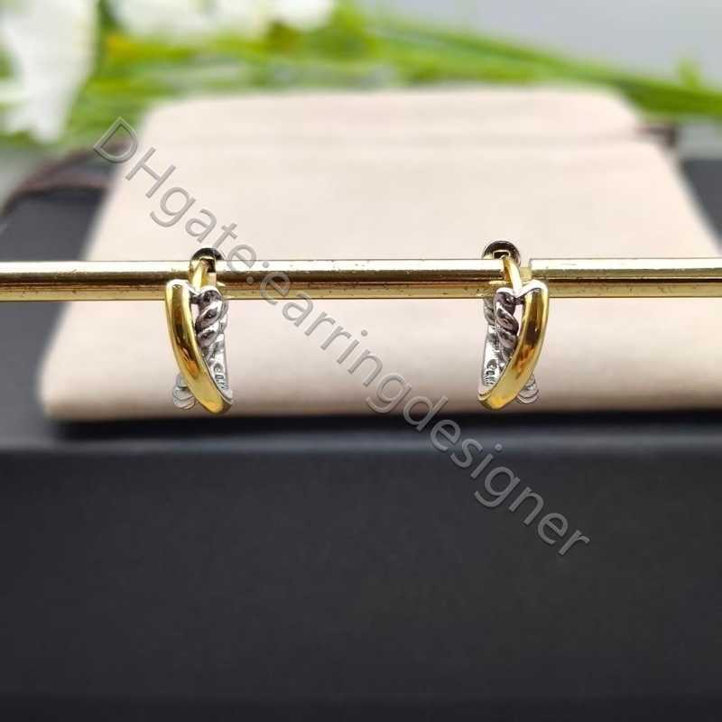 luxury earrings designer earring sterling silver jewelry 925 accessories Women 18k gold Romantic Simple diamonds Two color Sweet Date Decoration gif
