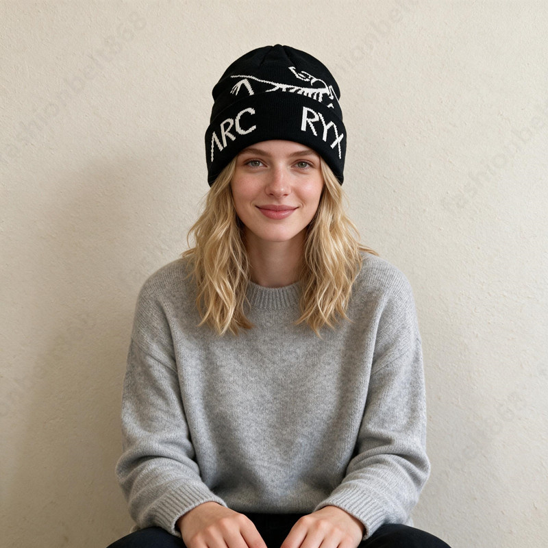 Arc Beanie Designer Beanie Designer Hats for Women Knitted Bonnet Winter Hat Fall Thermal Skull Cap Casual Travel Classical Luxury Beanies Keep Warm