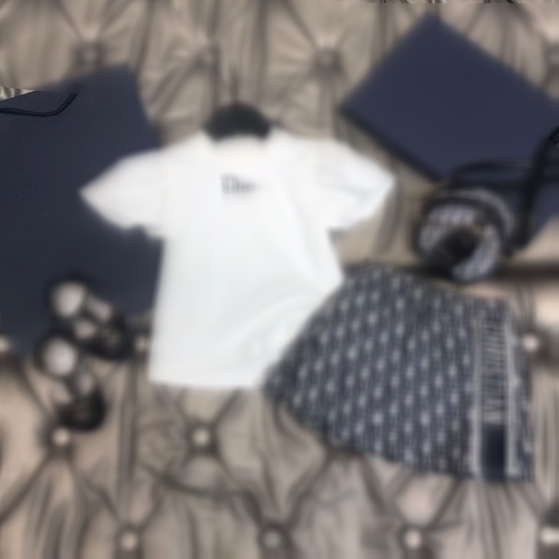 001 2026 Summer New Style Korean Fashionable Short-Sleeve Shirt And Skirt Set For Girls, Two-Piece Trendy Outfit