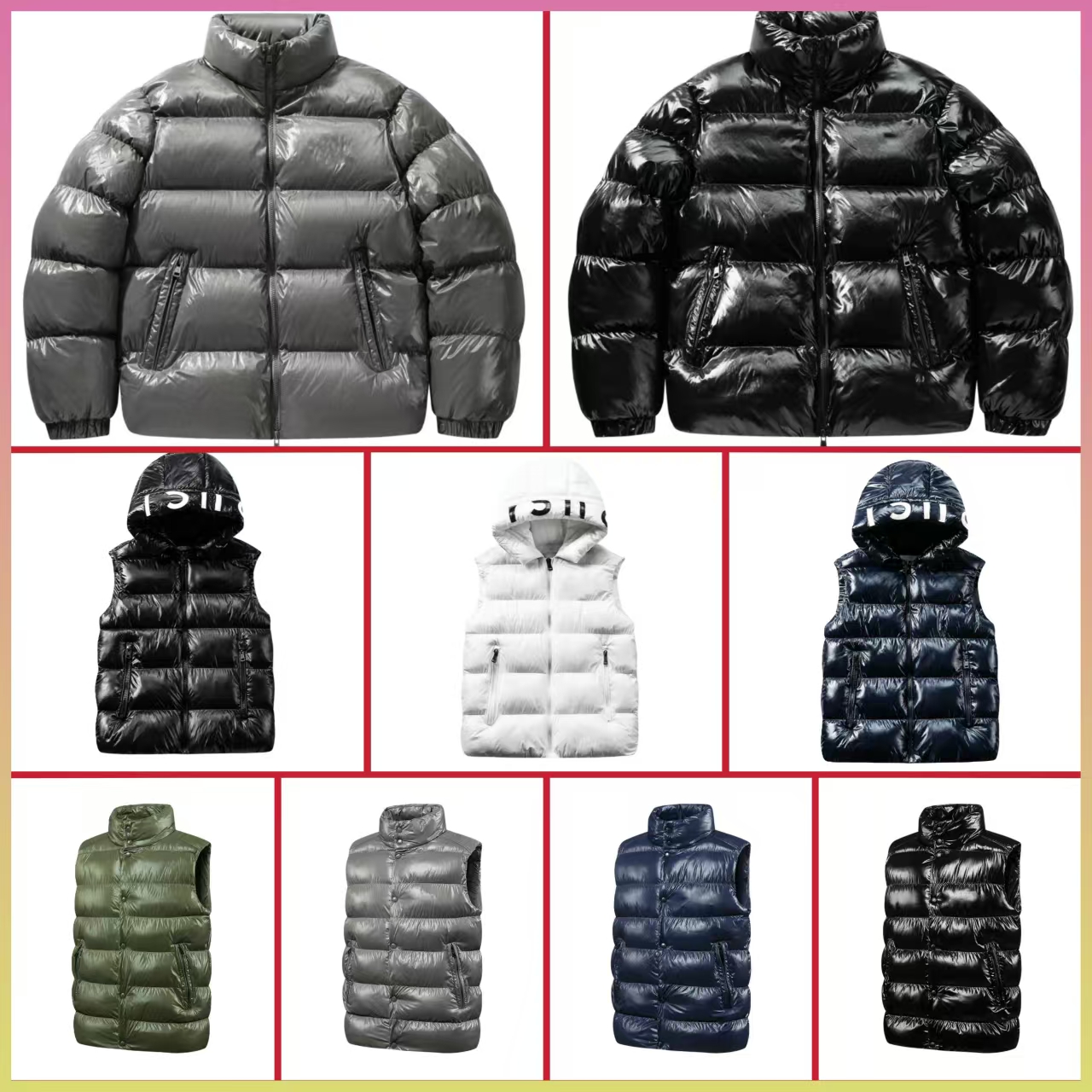 Designer Men Women Puffer Jacket Stand Collar Knitted Splicing Down Jacket Men Women Winter Windproof Fluffy Puffer Coat Daily Commute Camping Shopp