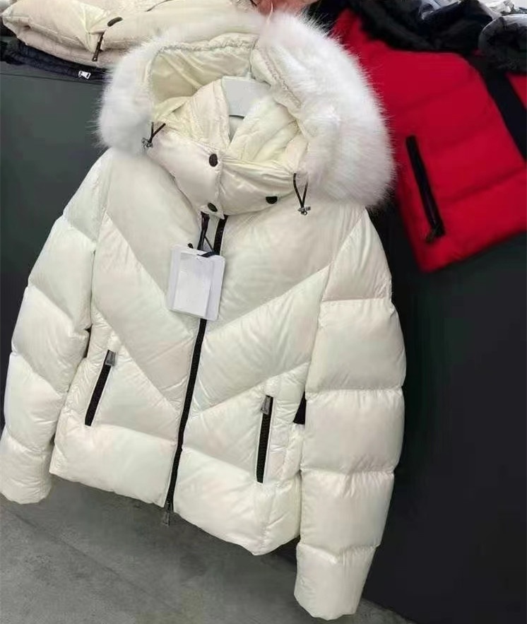 Hooded Puffer Jacket Women Short Black Real Fox Fur Slim Down Coat Winter